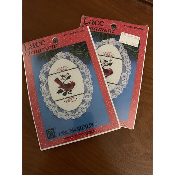 Ornament #1219 Cross Stitch Red Bird Noel Cardinal - Picture 3 of 3